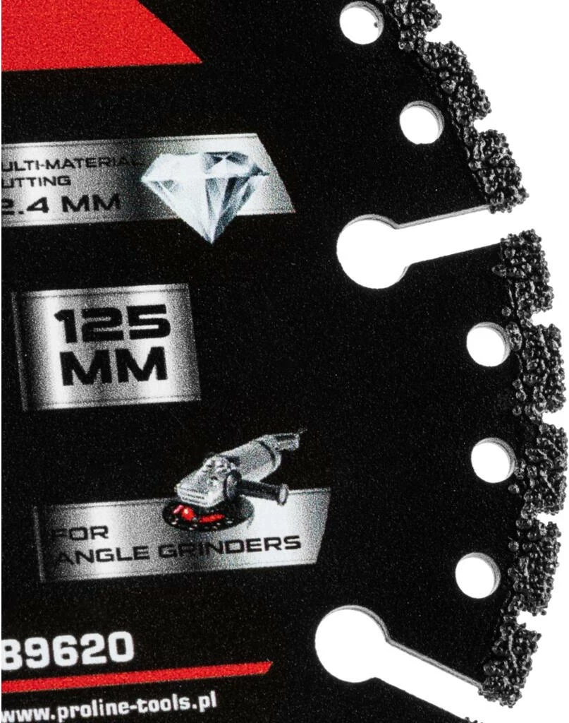 Disk segment diamant PROLINE 89620 125mm 2.4mm 22.23mm për prerje multi-material