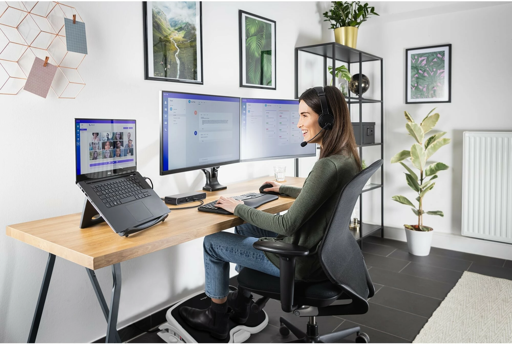 Krah monitori i dyfishtë Kensington SmartFit One-Touch, 13-34 inç, 9kg, i zi