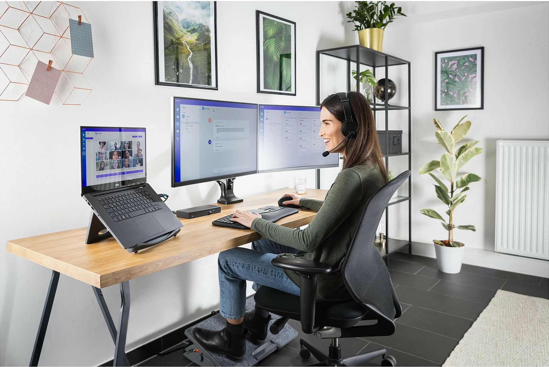 Krah monitori i dyfishtë Kensington SmartFit One-Touch, 13-34 inç, 9kg, i zi