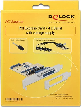 Kartë zgjerimi PCIe DeLOCK 89447, 4x Serial RS-232, PCIe 2.0