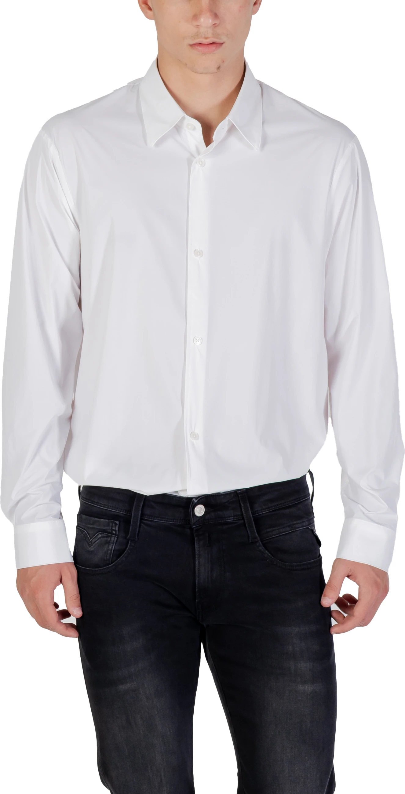 Këmishë me mëngë të gjata për meshkuj Armani Exchange XM001567 AF19193, krem [Madhësia: M]