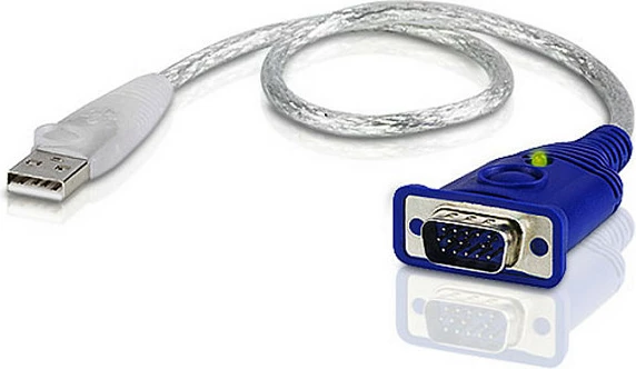 Emulator EDID VGA ATEN 2A-130G, USB-A në VGA, 0.35 m, 1920x1200@60Hz, blu/argjendtë
