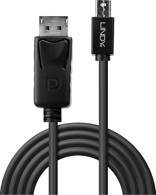 Kabllo Mini DisplayPort në DisplayPort LINDY, 3m, DP 1.2, 2560x1600, e zezë