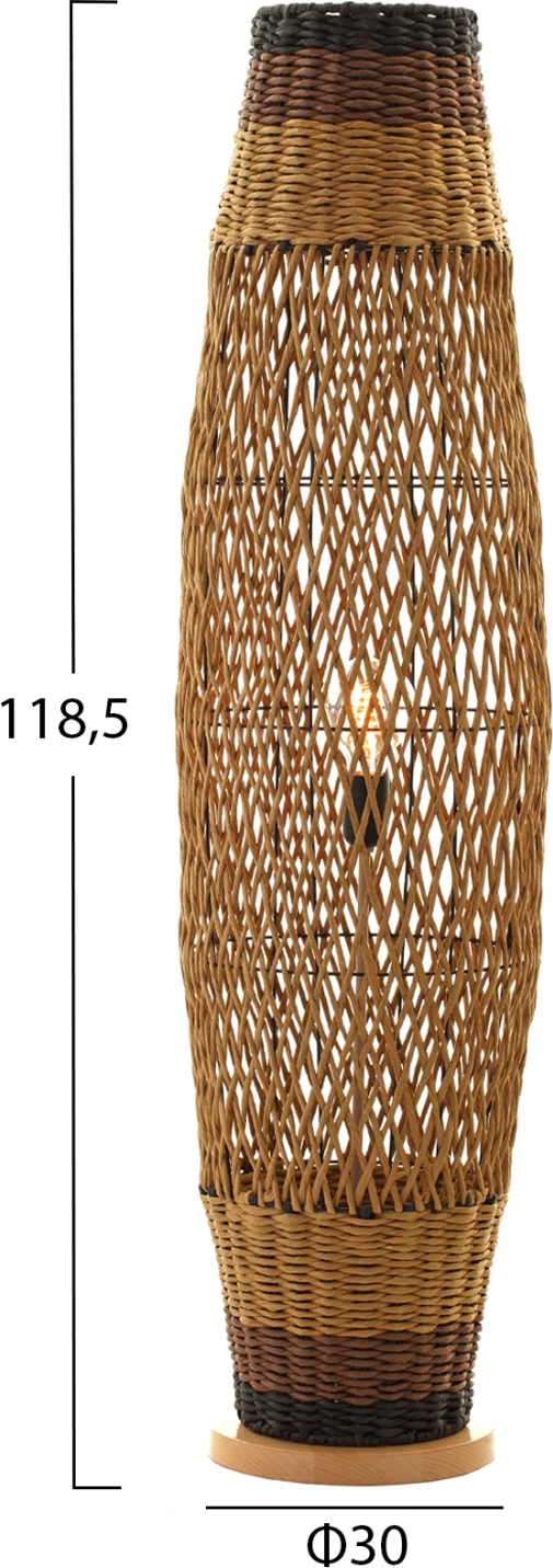 Llambë qëndrore në këmbë FH4343 metal-letër litar në ngjyrë bezhë rëre dhe e zezë Φ30Χ120Hcm