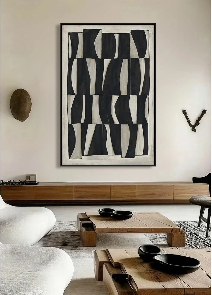 Pikturë dekorative Cebra, kornizë druri e zezë, kanavacë, 80x120x4cm