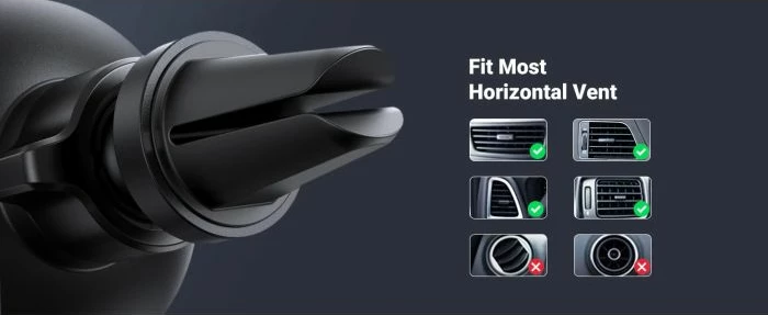 Mbajtës telefoni për veturë UGREEN Car Mount Gravity MPN 50564, montim në grilë ventilimi, vetëm portret, gri/argjendtë, 1 copë
