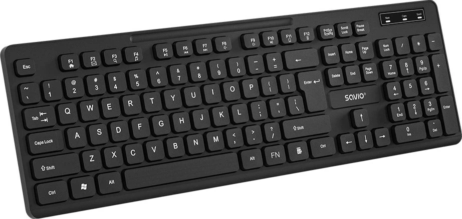 Tastierë Savio KB-02, wireless, QWERTY, e zezë
