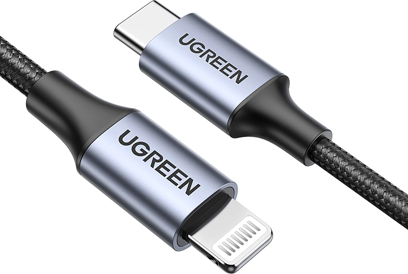 Kabllo Ugreen US304 60759, Lightning në USB-C, 1m, Gri
