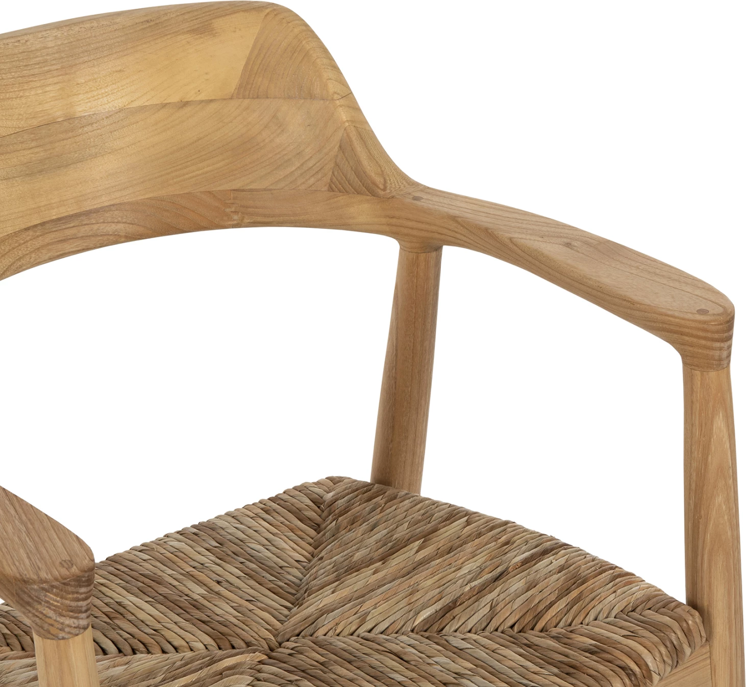 Karrige me krahë KINGSLEY, dru SUNGKAI dhe kashtë, ngjyrë natyrale, 57.5x54x80H cm