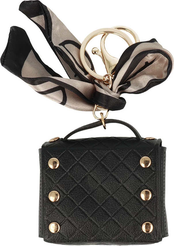 Mbështjellës për Kufje ONASI 22736, lëkurë PU, me varëse/kapëse çelësash, i zi