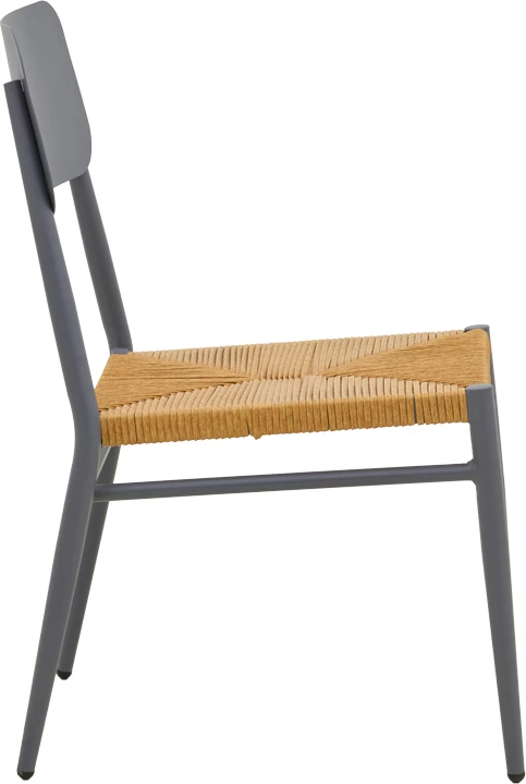 Karrige Giardino e grumbullueshme, alumin anthracite, ratan natyral, 45x56x82cm