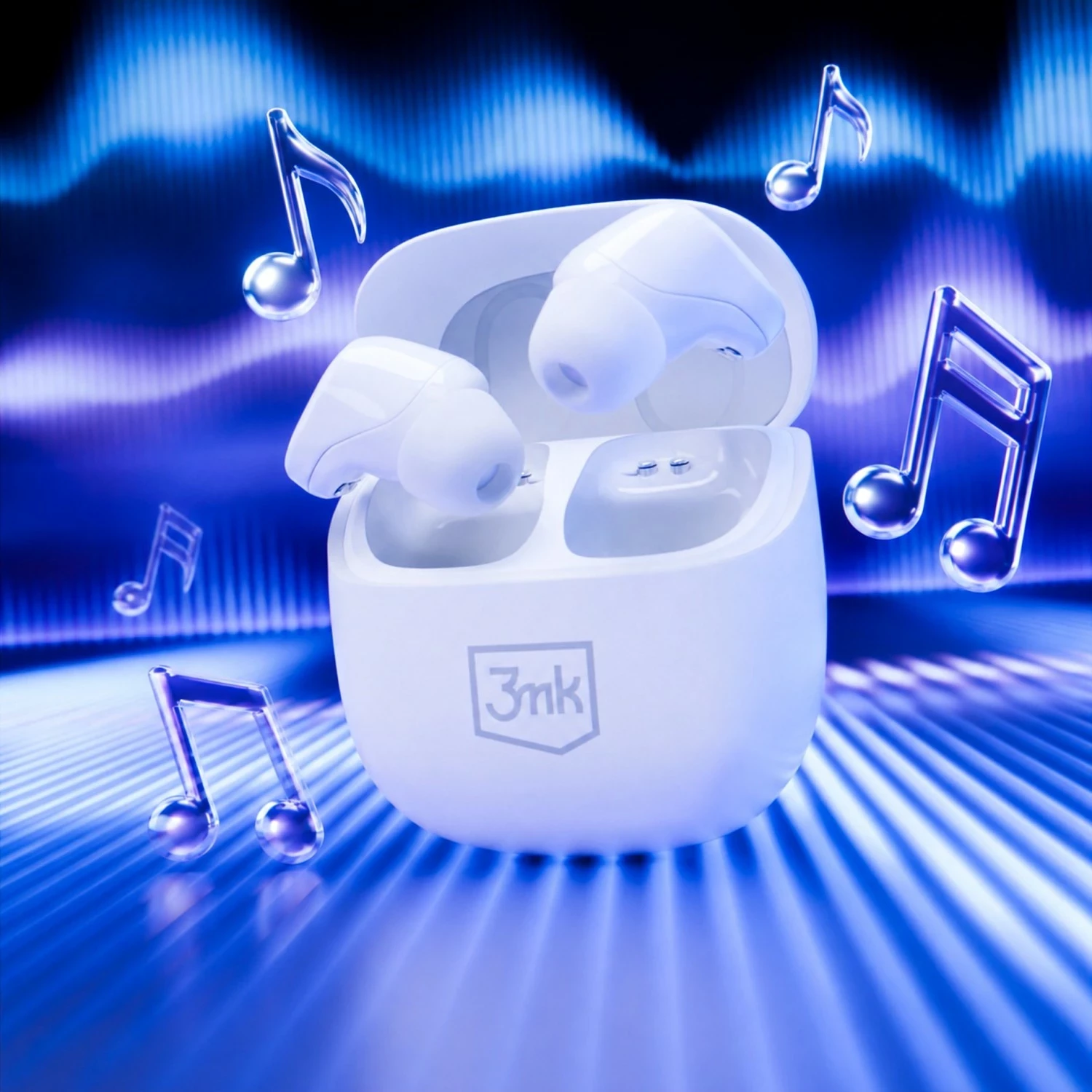 Kufje wireless 3MK BlitzBuds, Bluetooth 6.0, IPX5, të bardha