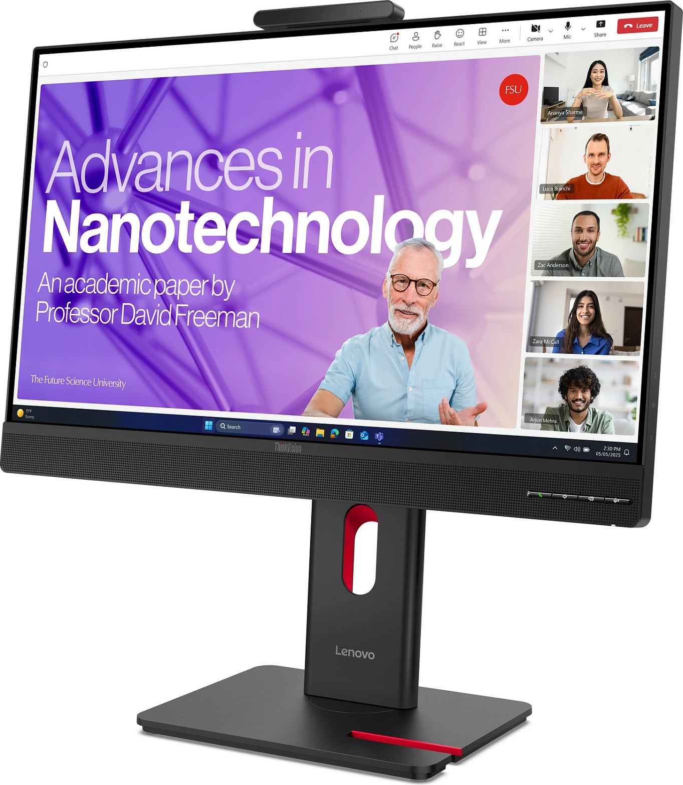 Monitor Lenovo ThinkVision T27QD-4v, 27", QHD 2560x1440, HDMI/DP/USB-C Dock, kamerë/mikrofon/altoparlantë, Eclipse Black