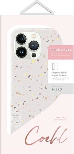 Mbështjellës UNIQ Coehl Terrazzo për iPhone 14 Pro, sand