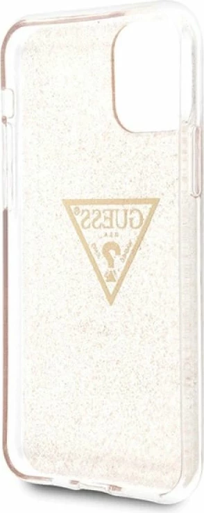 Kapak iPhone 11 Pro Guess GUHCN58SGTLGO, i artë, Glitter Triangle