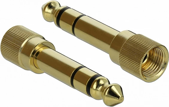Kabllo zgjatëse audio DeLOCK 85831, 3.5mm Mashkull në 3.5mm Femër, 1m, spirale, me adapter 6.35mm, e zezë