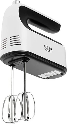 Mikser dore Adler AD 4229, 600 W, 9 shpejtësi, Turbo, ekran LCD, me kuti aksesorësh, e bardhë-e zezë