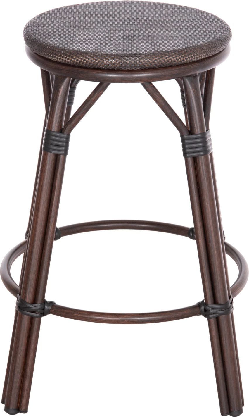 Karrige për bar mesatare alumini CHINO FH6286.01 pamje bambuje & tekstilene ngjyrë kafe 43x43x65Hcm