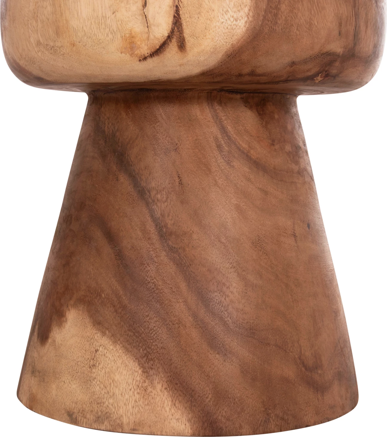 Tavolinë anësore e rrumbullakët CUPRE, dru suar i fortë, ngjyrë natyrale, FH9793.11, 40x45cm