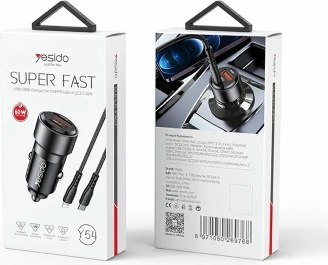 Mbushes Telefoni 12v Usb I Shpejte 60w &amp; Kabllo Iphone