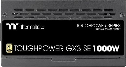 Furnizues rryme Thermaltake Toughpower GX3 SE 1000W, 80 PLUS Gold, ATX 3.1, Non‑Modular, e zezë