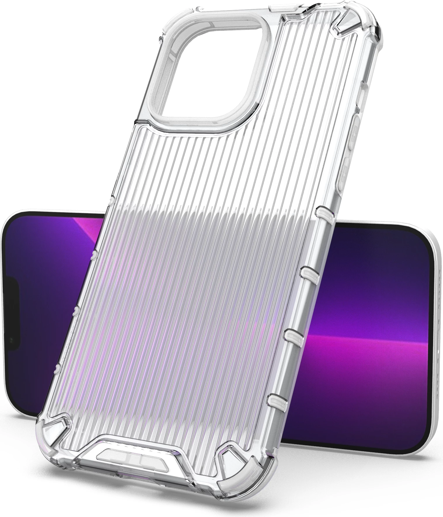 Mbështjellës Hurtel Ombre Protect Case për iPhone 13 Pro, rozë-kaltër