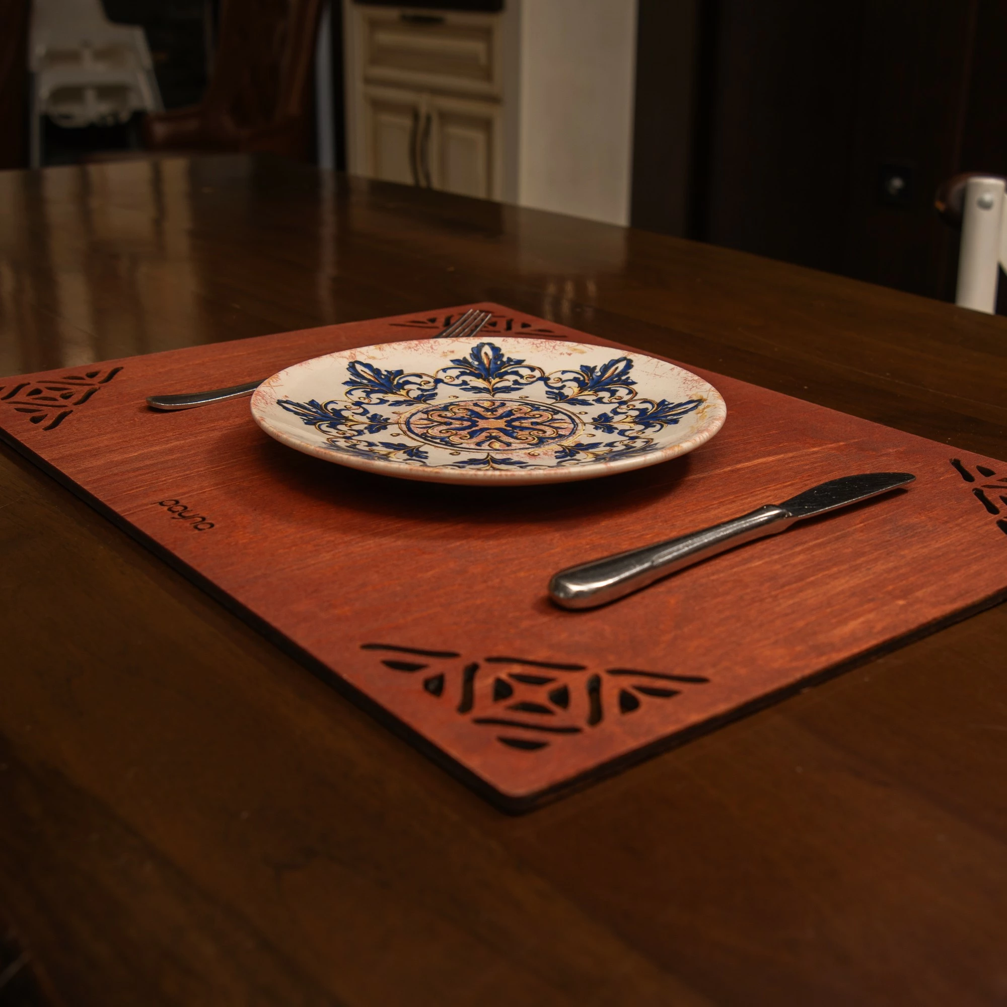 Set nënshtruesish tavoline prej druri, Hermia, Corpat, ngjyrë rozë (6 copë)