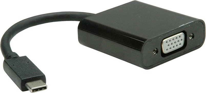 Adapter display VALUE USB-C në VGA me audio, i zi