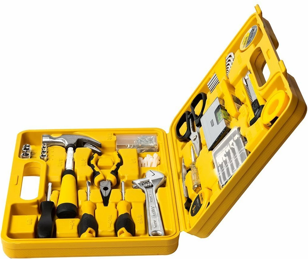 Set veglash Deli Tools EDL1038J, 38 copë, me kasë, e verdhë