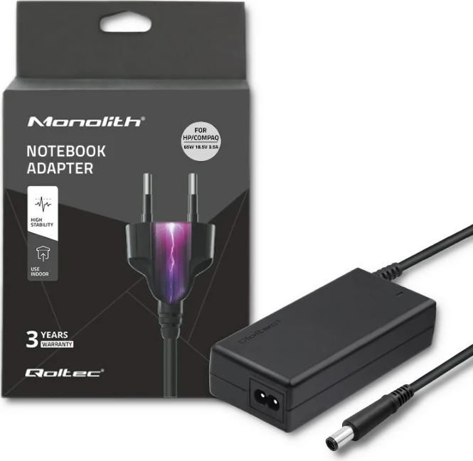 Karikues për laptop HP Compaq, Qoltec 50086, 19V,  4.74A, e zezë 