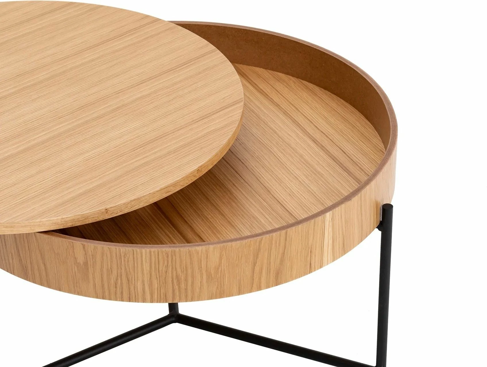 Set tavolinash ndihmëse, 2 copë, Hanah Home Islo, ngjyrë natyrale