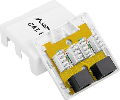Prizë muri Lanberg OU6-0002-W, RJ-45 UTP, e bardhë
