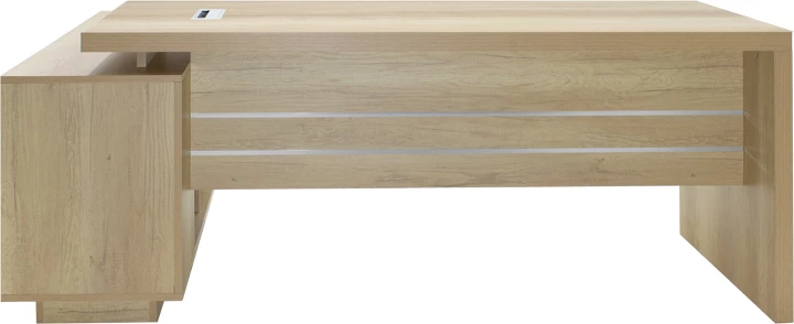 Tavolinë pune profesionale Amazon, këndore, ngjyrë natyrale, 200x170x75 cm