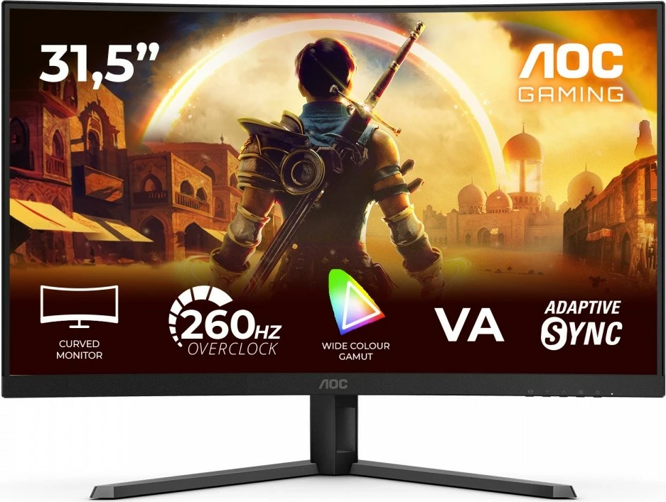 Monitor i lakuar, AOC, C32G42ZE, 31.5'' VA FHD 240Hz 0.5ms, 1500R, 2x HDMI/DP, i zi