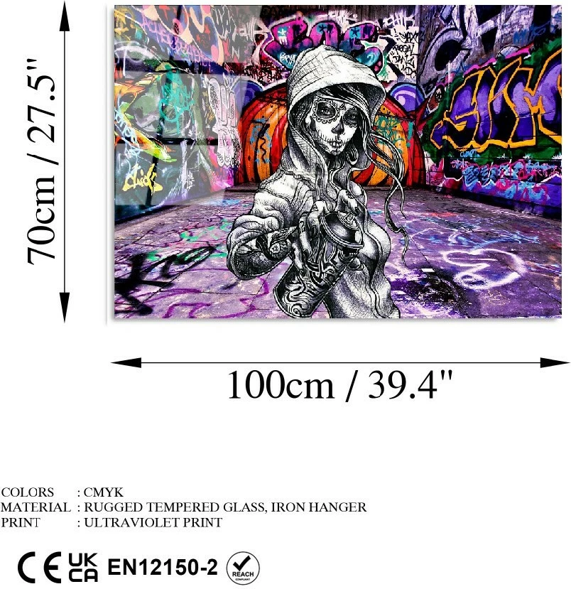 Pikturë dekorative prej xhami të temperuar Wallity, UV-786, 70x100cm