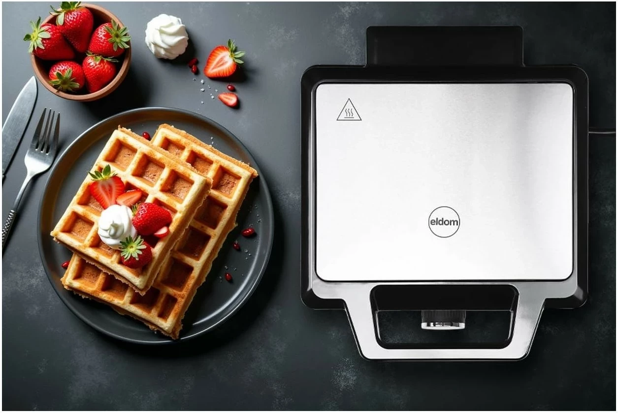 Aparat për waffle Eldom Wafio WA1600, plastikë, 2000W, argjendtë