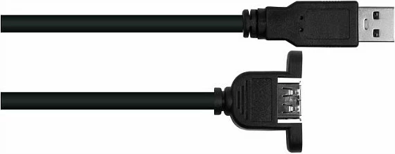 Kabëll zgjatues USB Kabelmeister USB 2.0, A mashkull në A femër për montim në panel, 0.5 m, i zi