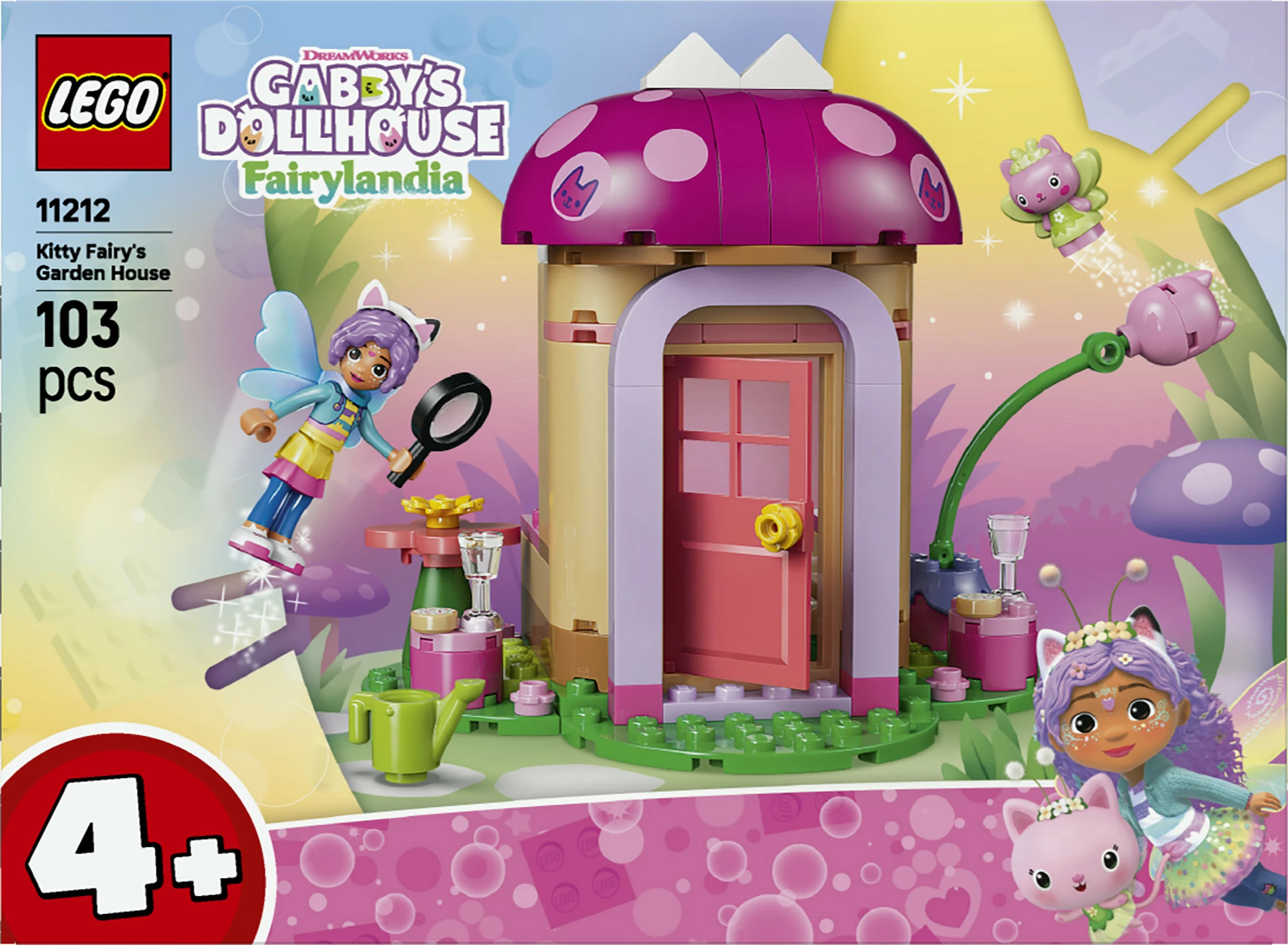 Set ndërtimi LEGO Gabby’s Dollhouse 11212 Kitty Fairy’s Garden House, 103 copë, 4+, shumëngjyrësh