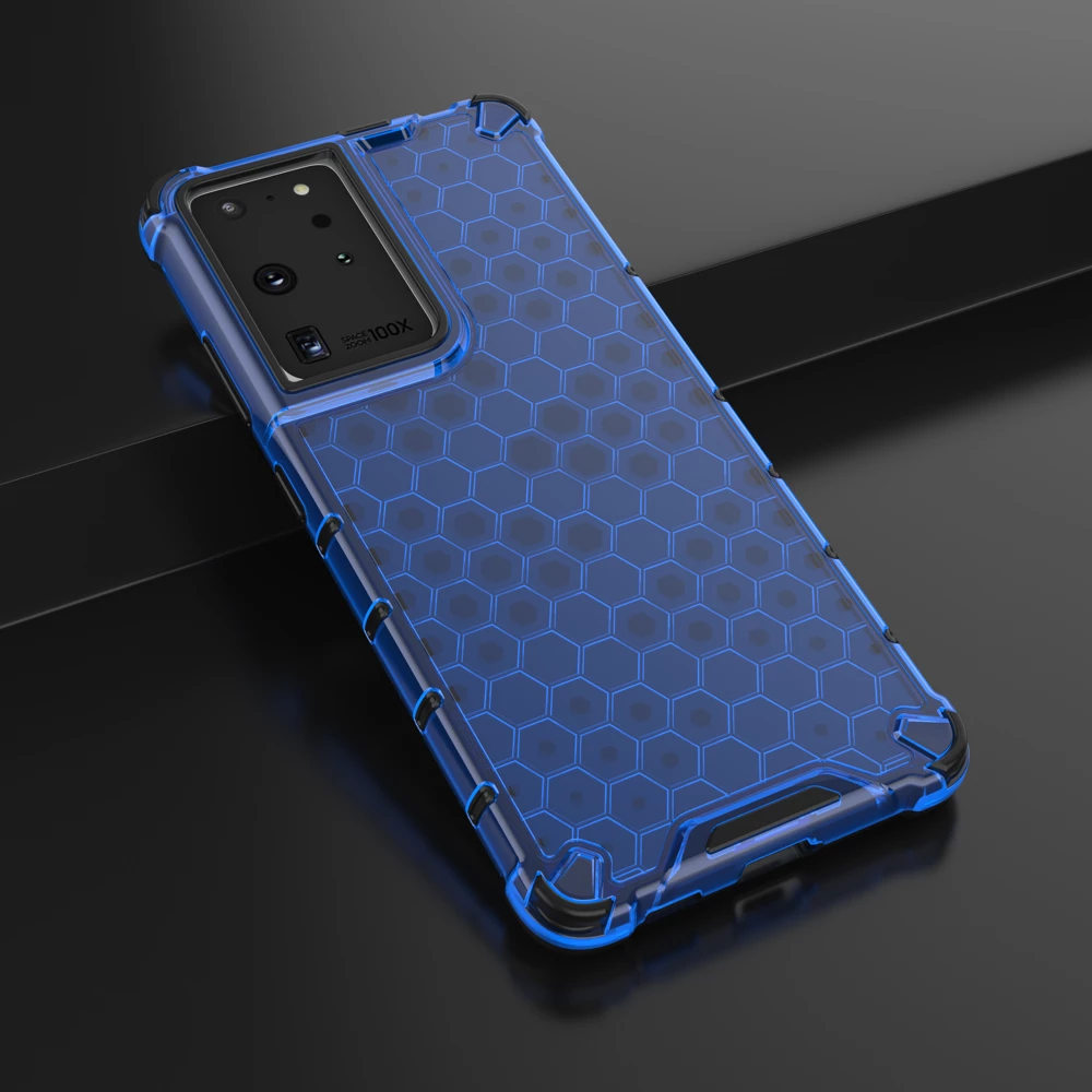 Mbështjellës Hurtel për Samsung Galaxy S22 Ultra, honeycomb, blu