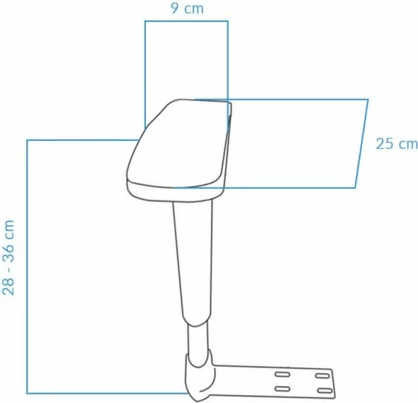 Mbështetëse krahu 3D të rregullueshme UVI UVIAC104 (4 vrima), e zezë