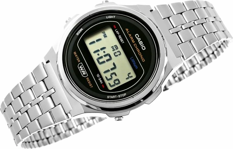Orë dore femra Casio A171WE-1AEF, argjend