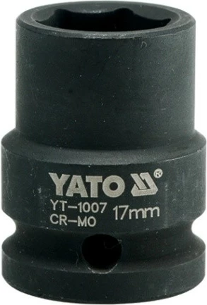 Kokë çelësi impakti Yato YT-1007 1/2" 17mm 6-këndëshe CrMo, e zezë, 1 copë