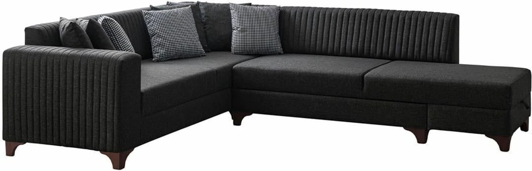 Kënd divan-krevat Atelier del Sofa, West, këndi i djathtë, ngjyrë antracit