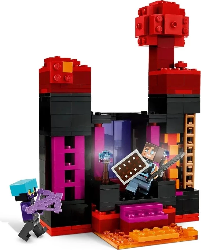 Set LEGO Minecraft The Enderman Tower 21279, 2 minifigura, për fëmijë 9+ vjeç