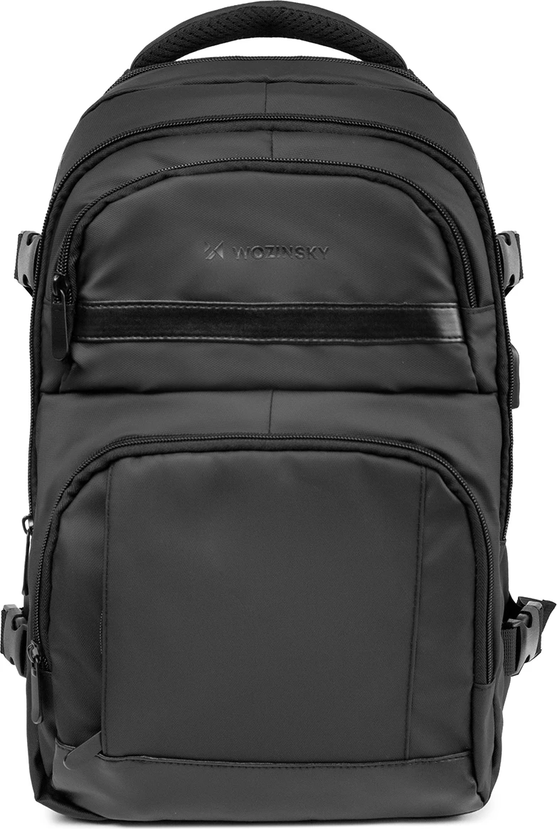 Çantë shpine udhëtimi Wozinsky WPW-20L 20L 40x20x25 cm me xhep për laptop dhe portë USB, e zezë