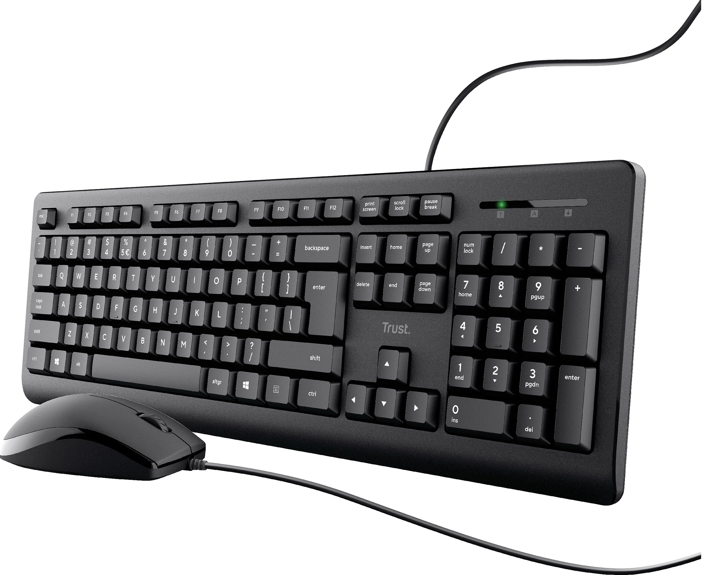Set tastierë dhe maus Trust TKM-250, USB me kabllo, QWERTZ gjermanisht, i zi