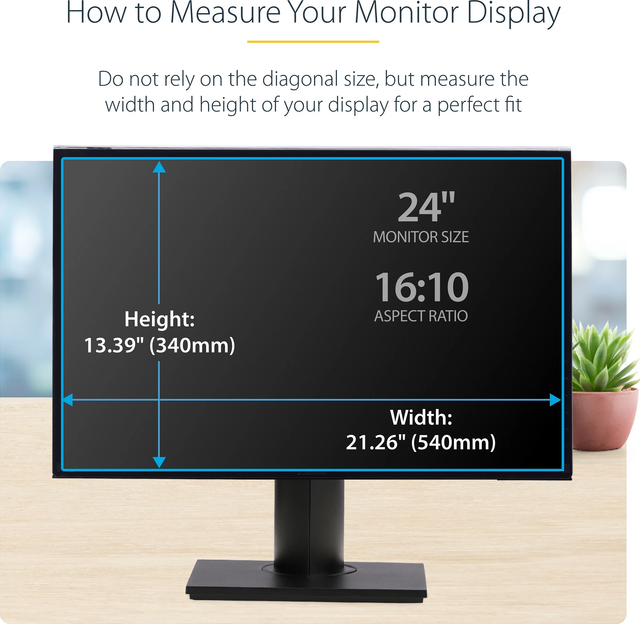 Filtër privatësie për monitor StarTech 24" 16:10, varës në krye, filtër dritë blu, glossy, i zi