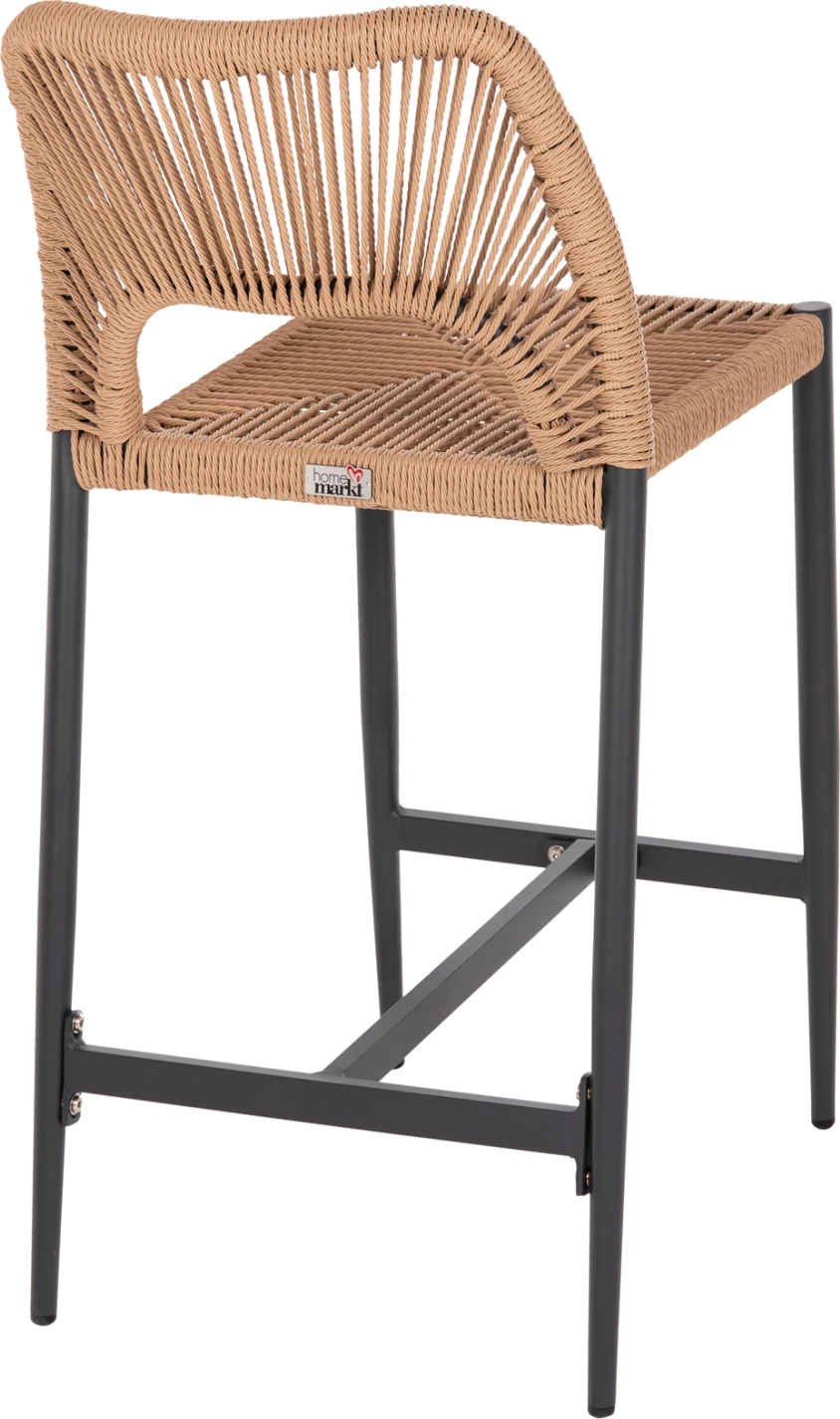 Karrige për bar, lartësi mesatare, FH5920.02, gri e errët, alumin me ratan sintetik, bezhë, 46x58x95 cm