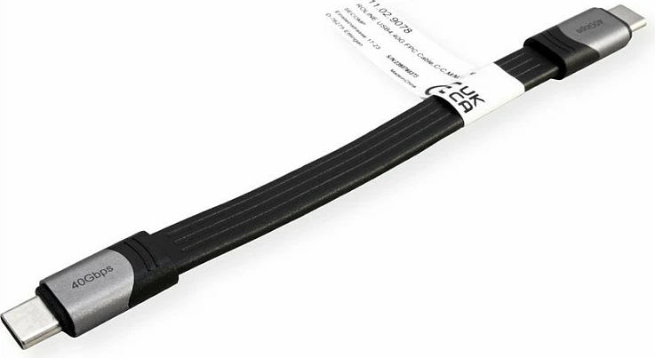 Kabllo ROLINE USB4 Gen 3x2 USB-C në USB-C, 0.15 m, 40 Gbit/s, PD 100 W, e zezë