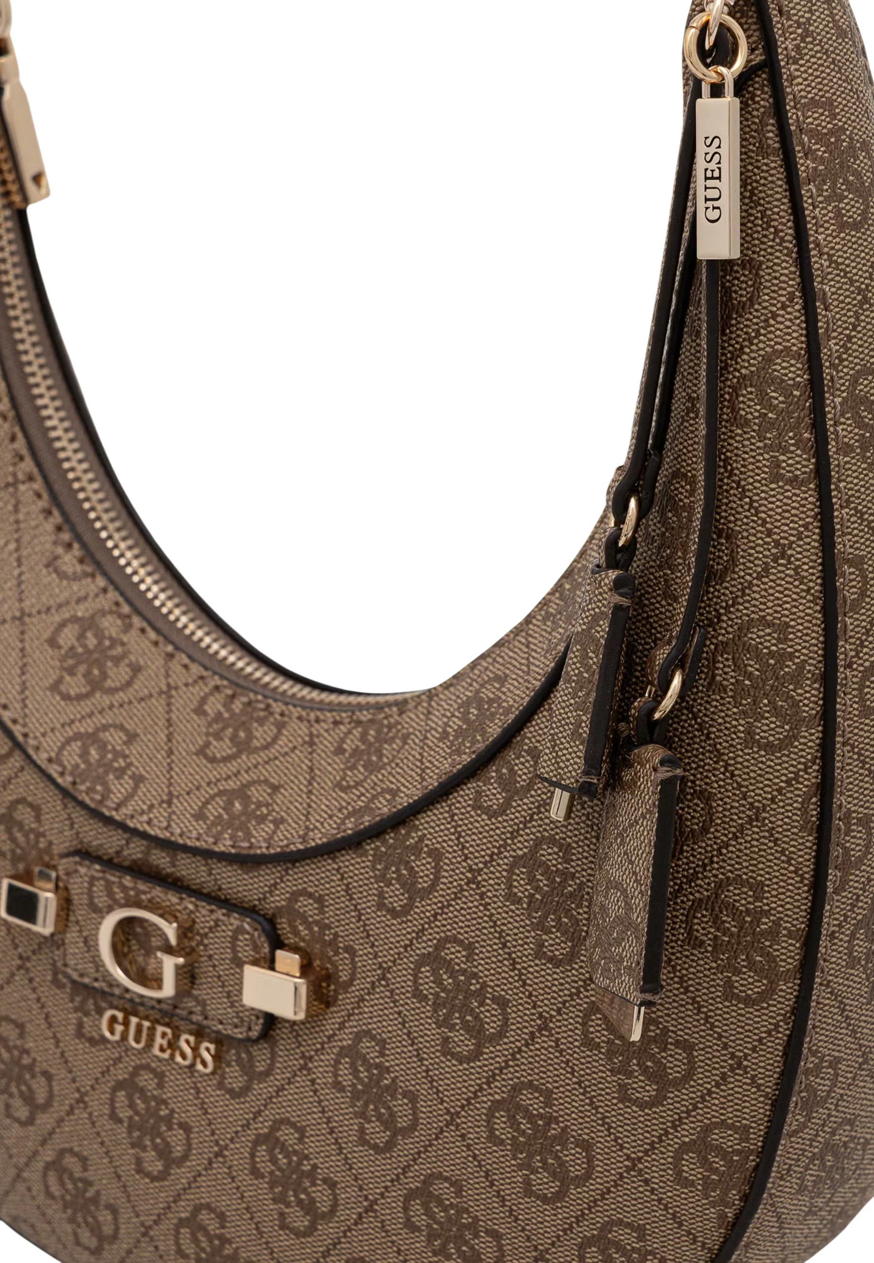 Çantë krahu Guess Coleen Logo Small SA HWSG97 49010 për femra, latte